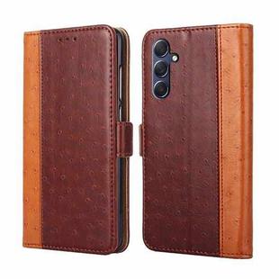 For Samsung Galaxy M54 5G Ostrich Texture Horizontal Flip Leather Phone Case(Brown)