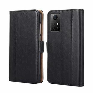 For Xiaomi Redmi Note 12S 4G Ostrich Texture Horizontal Flip Leather Phone Case(Black)