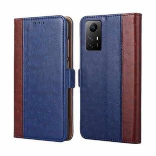 For Xiaomi Redmi Note 12S 4G Ostrich Texture Horizontal Flip Leather Phone Case(Blue)