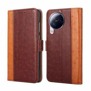For Xiaomi Civi 3 5G Ostrich Texture Horizontal Flip Leather Phone Case(Brown)