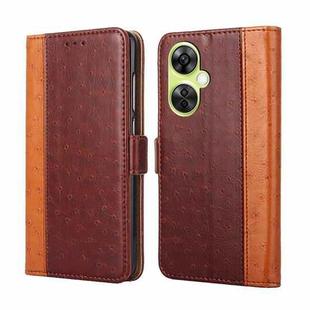 For OnePlus Nord CE 3 Lite 5G Ostrich Texture Horizontal Flip Leather Phone Case(Brown)