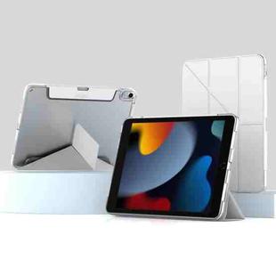 For iPad 10.2 2021 / 2020 / 2019 Mutural Deformation Stand Smart Leather Tablet Case(Grey)