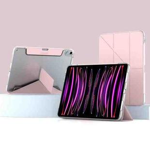 For iPad Pro 11 2022 / 2021 / 2020 Mutural Deformation Stand Smart Leather Tablet Case(Pink)
