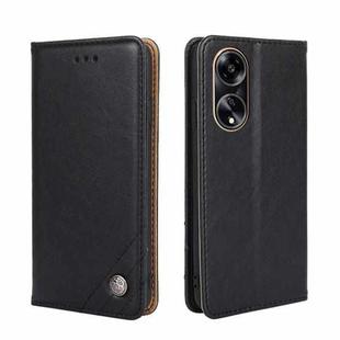 For OPPO A1 5G Non-Magnetic Retro Texture Leather Phone Case(Black)