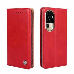 For OPPO Reno10 Pro 5G Non-Magnetic Retro Texture Leather Phone Case(Red)