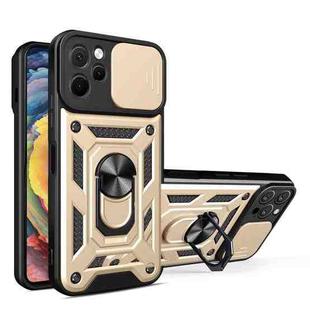 For Huawei nova Y61 Sliding Camera Cover Design TPU+PC Phone Case(Gold)