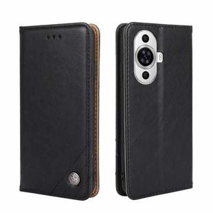 For Huawei nova 11 4G Non-Magnetic Retro Texture Leather Phone Case(Black)