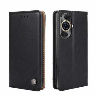 For Huawei nova 11 Pro 4G / 11 Ultra 4G Non-Magnetic Retro Texture Leather Phone Case(Black)