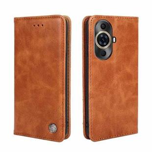 For Huawei nova 11 Pro 4G / 11 Ultra 4G Non-Magnetic Retro Texture Leather Phone Case(Brown)