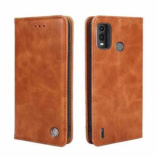 For Nokia G11 Plus Non-Magnetic Retro Texture Leather Phone Case(Brown)