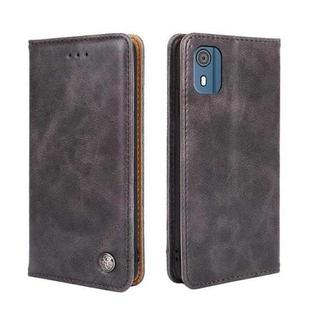 For Nokia C02 TA-1522 Non-Magnetic Retro Texture Leather Phone Case(Grey)