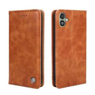 For Samsung Galaxy F14 5G Non-Magnetic Retro Texture Leather Phone Case(Brown)