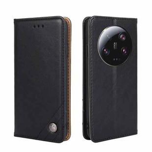 For Xiaomi 13 Ultra 5G Non-Magnetic Retro Texture Leather Phone Case(Black)