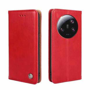 For Xiaomi 13 Ultra 5G Non-Magnetic Retro Texture Leather Phone Case(Red)