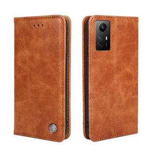 For Xiaomi Redmi Note 12S Non-Magnetic Retro Texture Leather Phone Case(Brown)