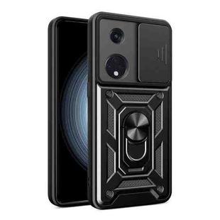 For OPPO Reno8 T 5G Sliding Camera Cover Design TPU+PC Phone Case(Black)