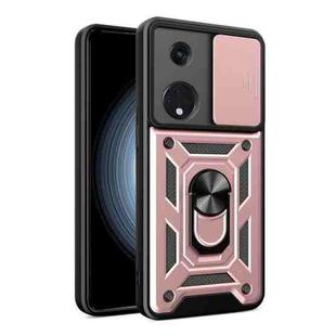 For OPPO Reno8 T 5G Sliding Camera Cover Design TPU+PC Phone Case(Rose Gold)