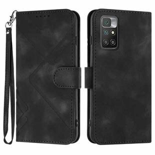 For Xiaomi Redmi 10/10 2022/10 Prime Line Pattern Skin Feel Leather Phone Case(Black)