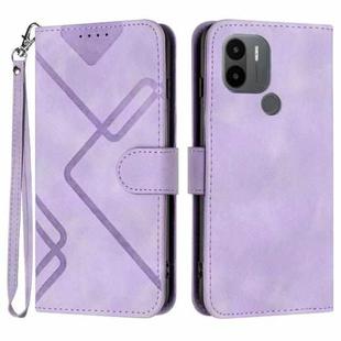 For Xiaomi Redmi A1+ Line Pattern Skin Feel Leather Phone Case(Light Purple)
