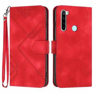 For Xiaomi Redmi Note 8 Line Pattern Skin Feel Leather Phone Case(Red)