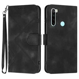 For Xiaomi Redmi Note 8 Line Pattern Skin Feel Leather Phone Case(Black)