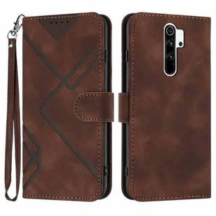 For Xiaomi Redmi Note 8 Pro Line Pattern Skin Feel Leather Phone Case(Coffee)