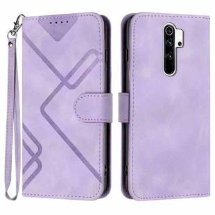 For Xiaomi Redmi Note 8 Pro Line Pattern Skin Feel Leather Phone Case(Light Purple)