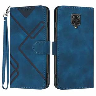 For Xiaomi Redmi Note 9 Pro Line Pattern Skin Feel Leather Phone Case(Royal Blue)