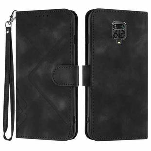 For Xiaomi Redmi Note 9 Pro Line Pattern Skin Feel Leather Phone Case(Black)