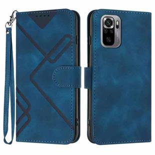 For Xiaomi Redmi Note 11SE 4G India Line Pattern Skin Feel Leather Phone Case(Royal Blue)