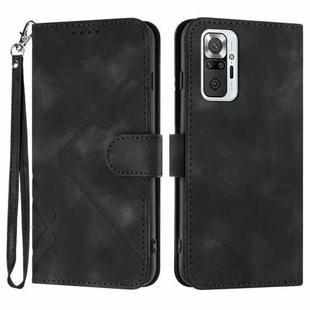 For Xiaomi Redmi Note 10 Pro 4G Global Line Pattern Skin Feel Leather Phone Case(Black)