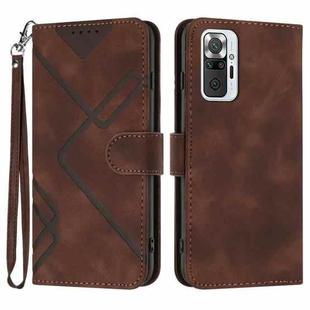 For Xiaomi Redmi Note 10 Pro 4G Global Line Pattern Skin Feel Leather Phone Case(Coffee)