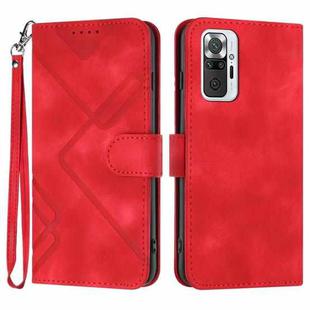 For Xiaomi Redmi Note 10 Pro Max Line Pattern Skin Feel Leather Phone Case(Red)