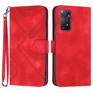 For Xiaomi Redmi Note 11 Pro 4G/5G Global Line Pattern Skin Feel Leather Phone Case(Red)