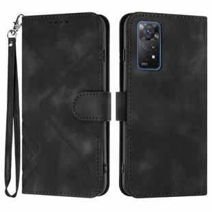 For Xiaomi Redmi Note 11 Pro 4G/5G Global Line Pattern Skin Feel Leather Phone Case(Black)