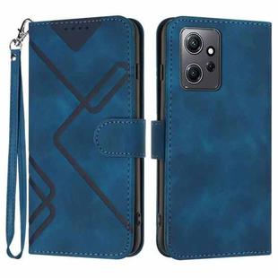 For Xiaomi Redmi Note 12 4G Global Line Pattern Skin Feel Leather Phone Case(Royal Blue)