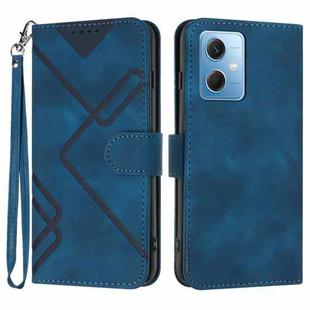 For Xiaomi Redmi Note 12 5G Global Line Pattern Skin Feel Leather Phone Case(Royal Blue)