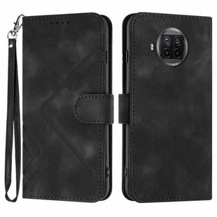 For Xiaomi Mi 10T Lite 5G Line Pattern Skin Feel Leather Phone Case(Black)