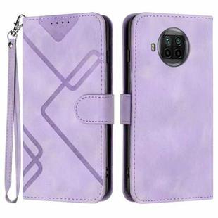For Xiaomi Mi 10T Lite 5G Line Pattern Skin Feel Leather Phone Case(Light Purple)