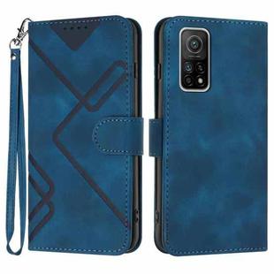 For Xiaomi Mi 10T 5G/10T Pro 5G Line Pattern Skin Feel Leather Phone Case(Royal Blue)