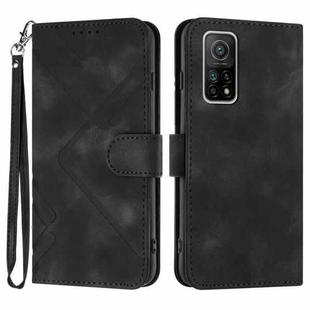 For Xiaomi Mi 10T 5G/10T Pro 5G Line Pattern Skin Feel Leather Phone Case(Black)