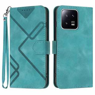 For Xiaomi 13 Line Pattern Skin Feel Leather Phone Case(Light Blue)