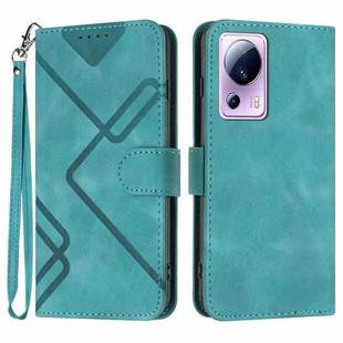 For Xiaomi Civi 2 Line Pattern Skin Feel Leather Phone Case(Light Blue)