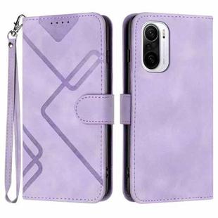 For Xiaomi Poco F3/11i/Redmi K40 Line Pattern Skin Feel Leather Phone Case(Light Purple)