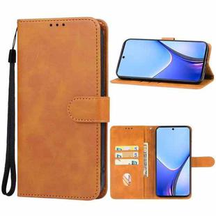 For Realme 11x Leather Phone Case(Brown)