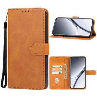 For Realme GT5 Leather Phone Case(Brown)