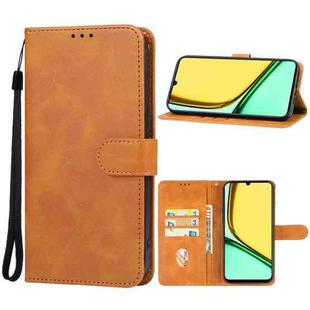 For Realme C61 India Leather Phone Case(Brown)