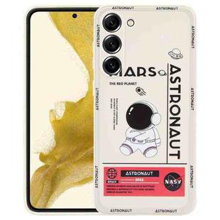 For Samsung Galaxy S10 Astronaut Pattern Silicone Straight Edge Phone Case(Mars Astronaut-White)