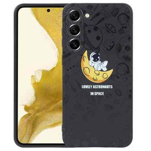 For Samsung Galaxy A53 5G Astronaut Pattern Silicone Straight Edge Phone Case(Lovely Astronaut-Black)