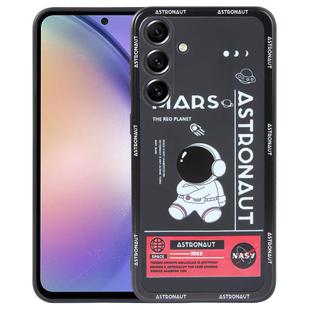 For Samsung Galaxy A54 5G Astronaut Pattern Silicone Straight Edge Phone Case(Mars Astronaut-Black)